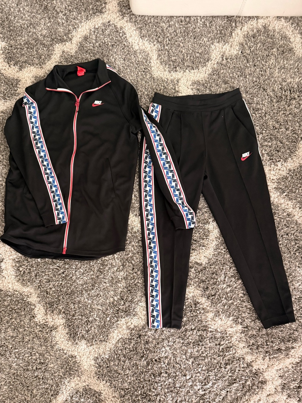 Nike Taped Poly Track Suit-Size Small (Jacket and Pants Included)